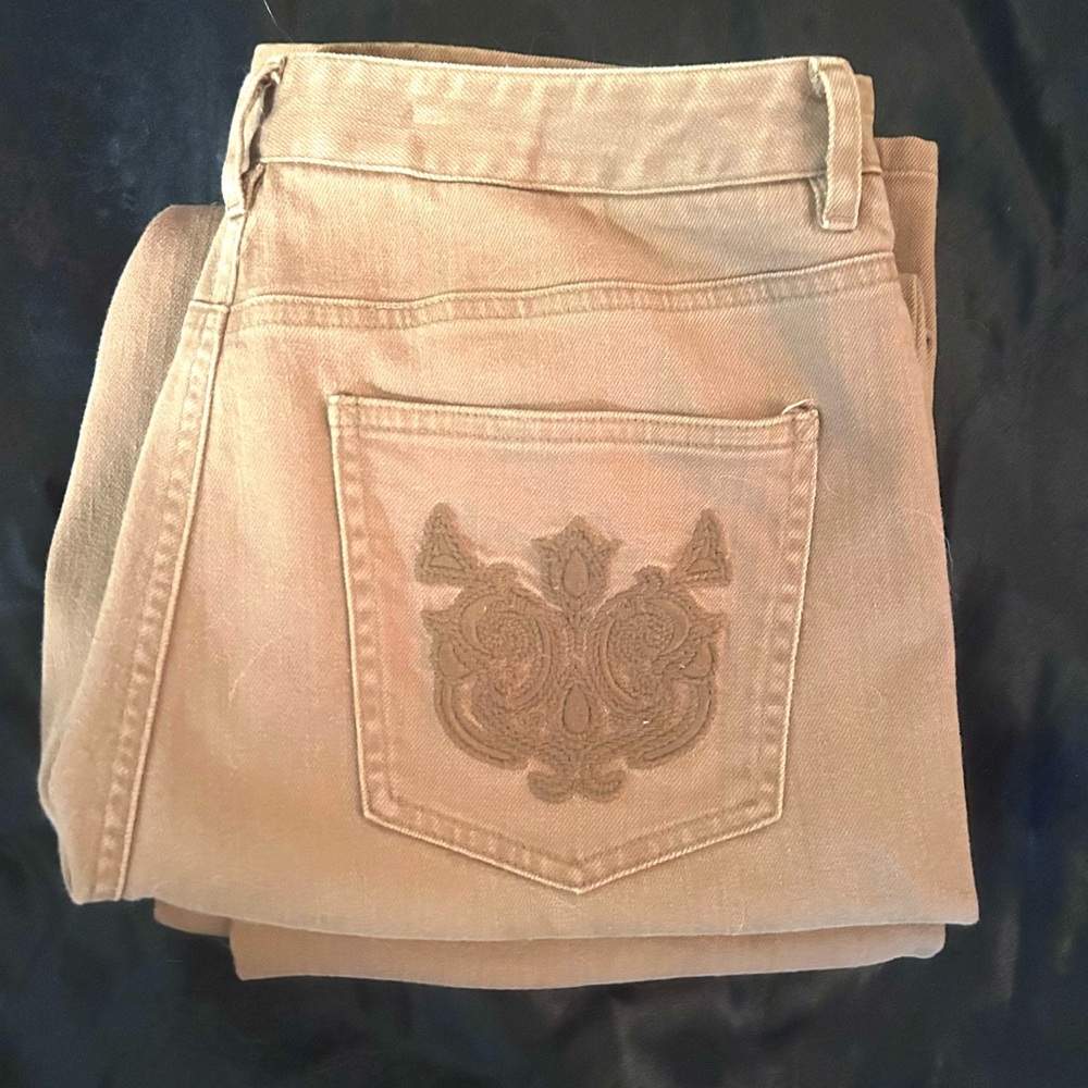 Talbots Tan Boot Cut Jeans with Seamless Stitching